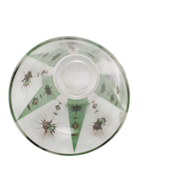 Fred Press Glass Tumblers Atomic Burst Cocktail MCM Pastel Mint Green Highball - Picture 5 of 7